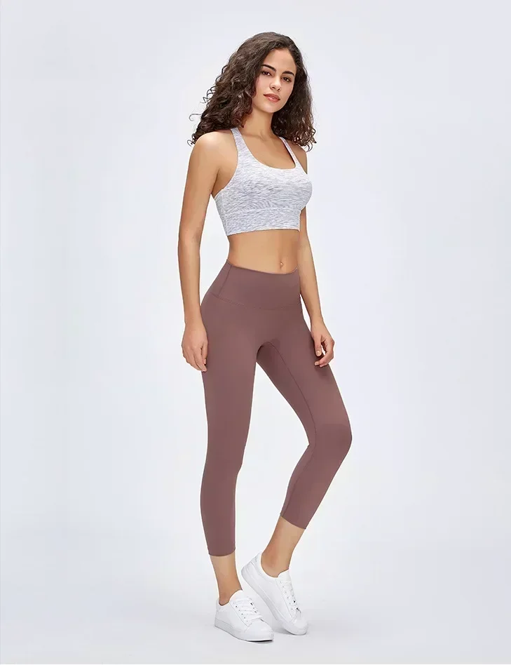 Leggings de Yoga com cintura alta limão para mulheres, calças esportivas fitness, calças justas de ginástica para jogging, calças esportivas respiráveis, 21 cm