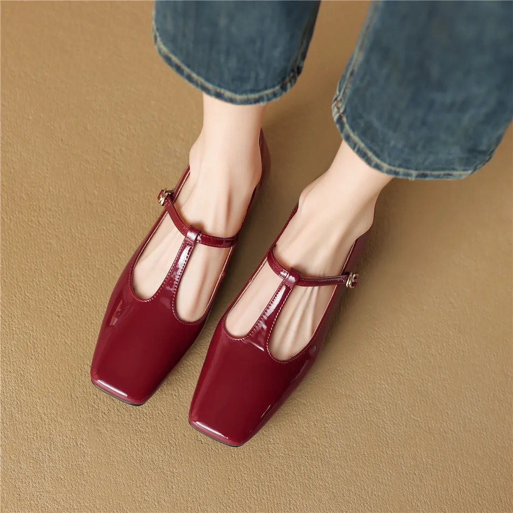 FEDONAS Fashion T-tied Women Pumps Square Toe Genuine Leather Spring Summer Low Heels Office Lady Working Shoes Woman Pumps 2024