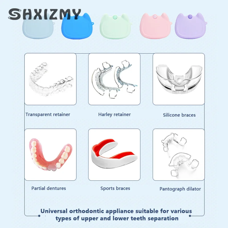 Silicone Denture Tray Box Dental Orthodontic Braces Retainer Case Vent Holes Dental Denture Box ​False Teeth Protective Case