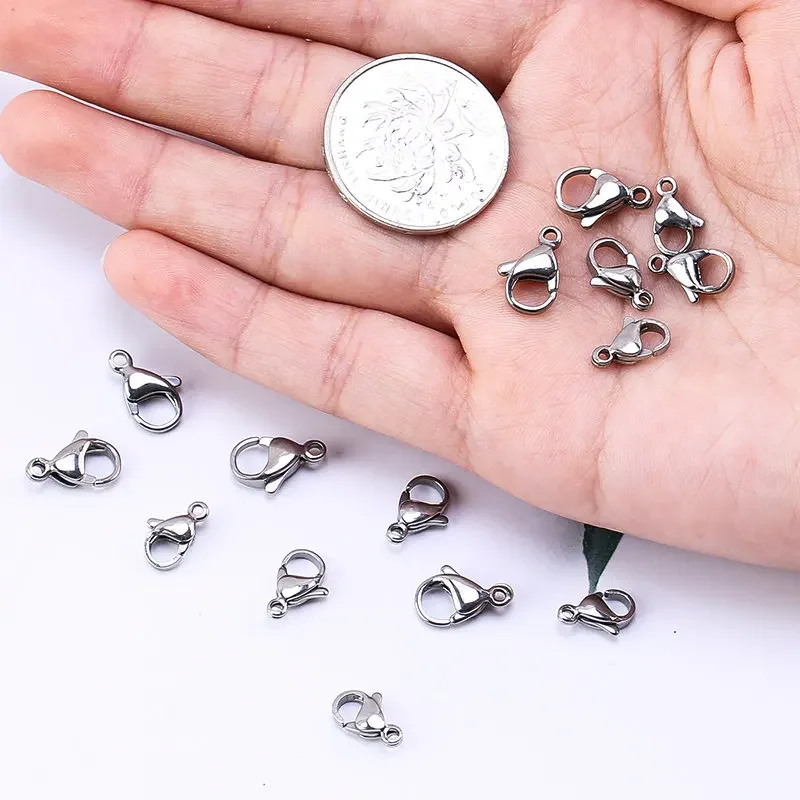 

9mm/11mm/13mm Stainless Steel Lobster Clasp Hooks Connector Lobster Claw Clasps For Jewelry Findings DIY Necklace Bracelet 10pcs