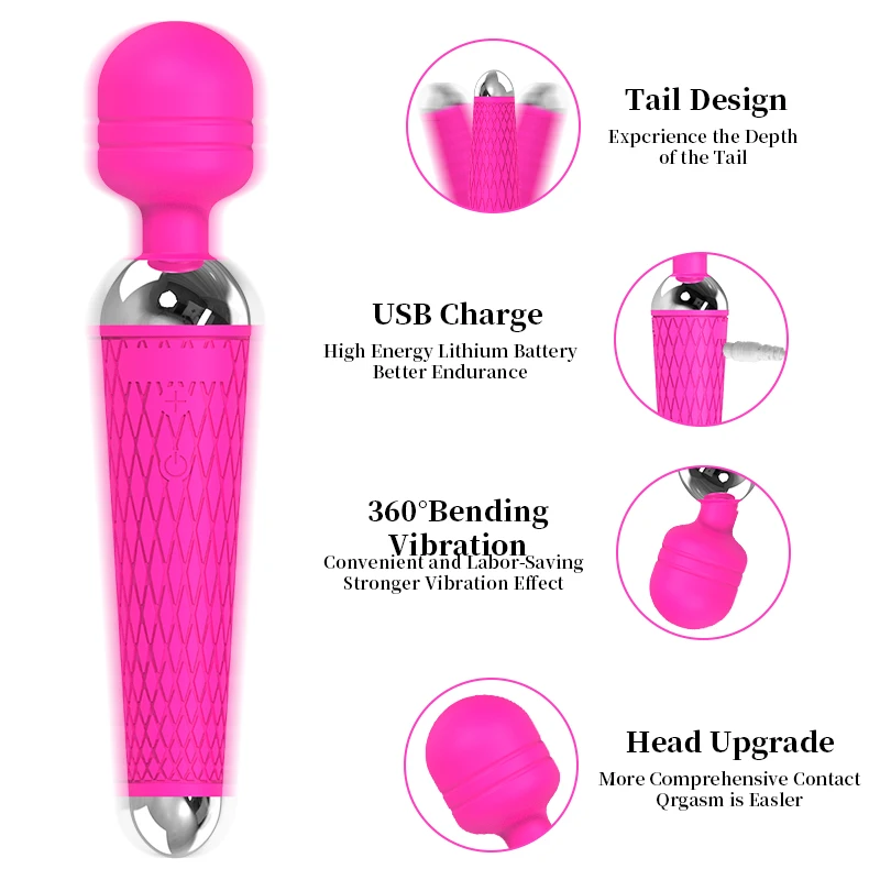 16 Snelheden Krachtige Av Vibrator Clitoris Stimulator Seksspeeltjes Voor Vrouwen G Spot Wand Magic Massager Volwassen Vrouwelijke Erotische Product