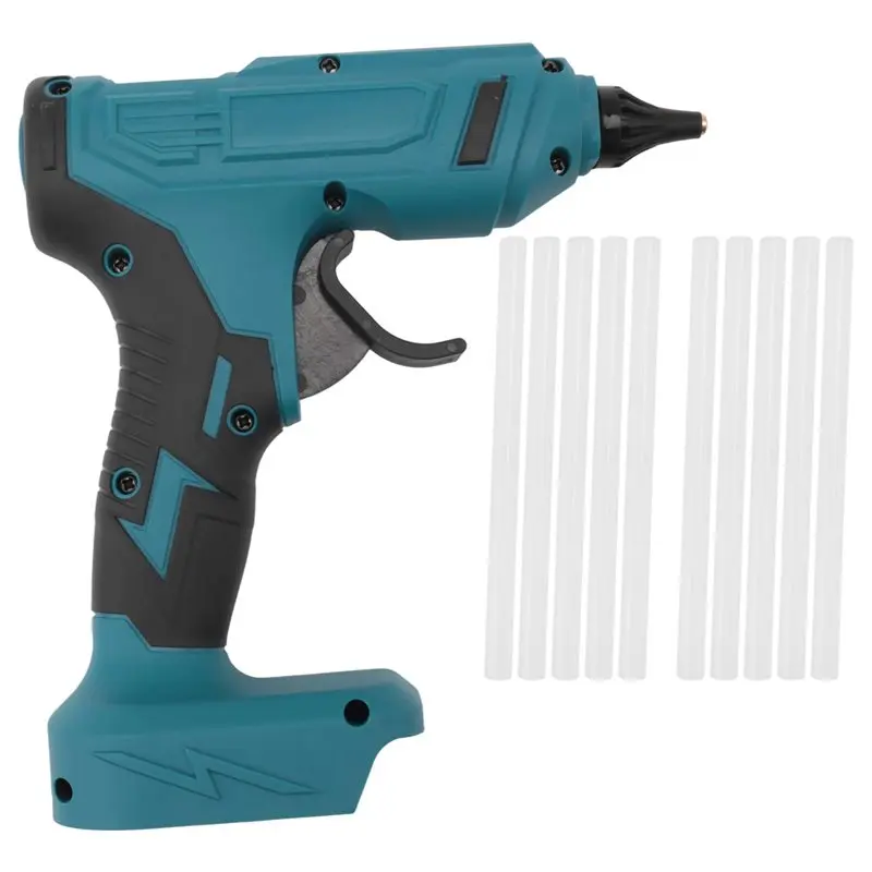 

AS94-Portable Rechargeable Cordless Hot Melt Glue Gun With 10Pc 11Mm Glue Sticks DIY Repair Tool For 18V Battery Pin