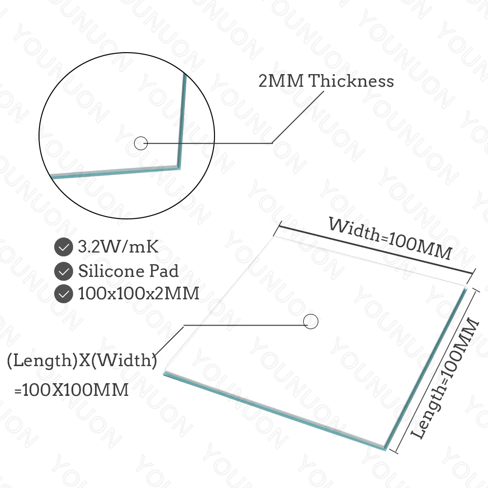 2PCS 100X2MM White