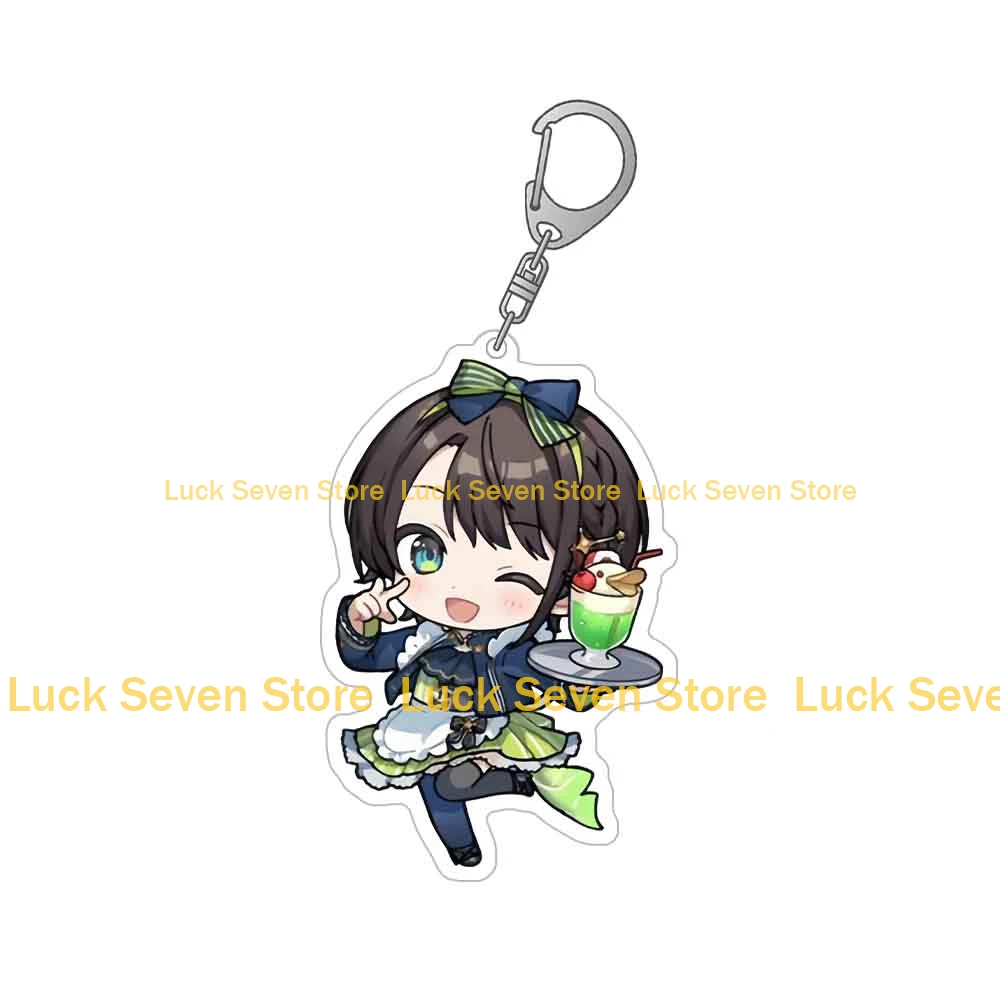 لاكي سبعة مخزن Hololive الظاهري Momosuzu Nene Moona Hoshinova Takane Lui Ayunda Risu Vestia Zeta شخصية سلسلة مفاتيح مصنوعة من الأكريليك