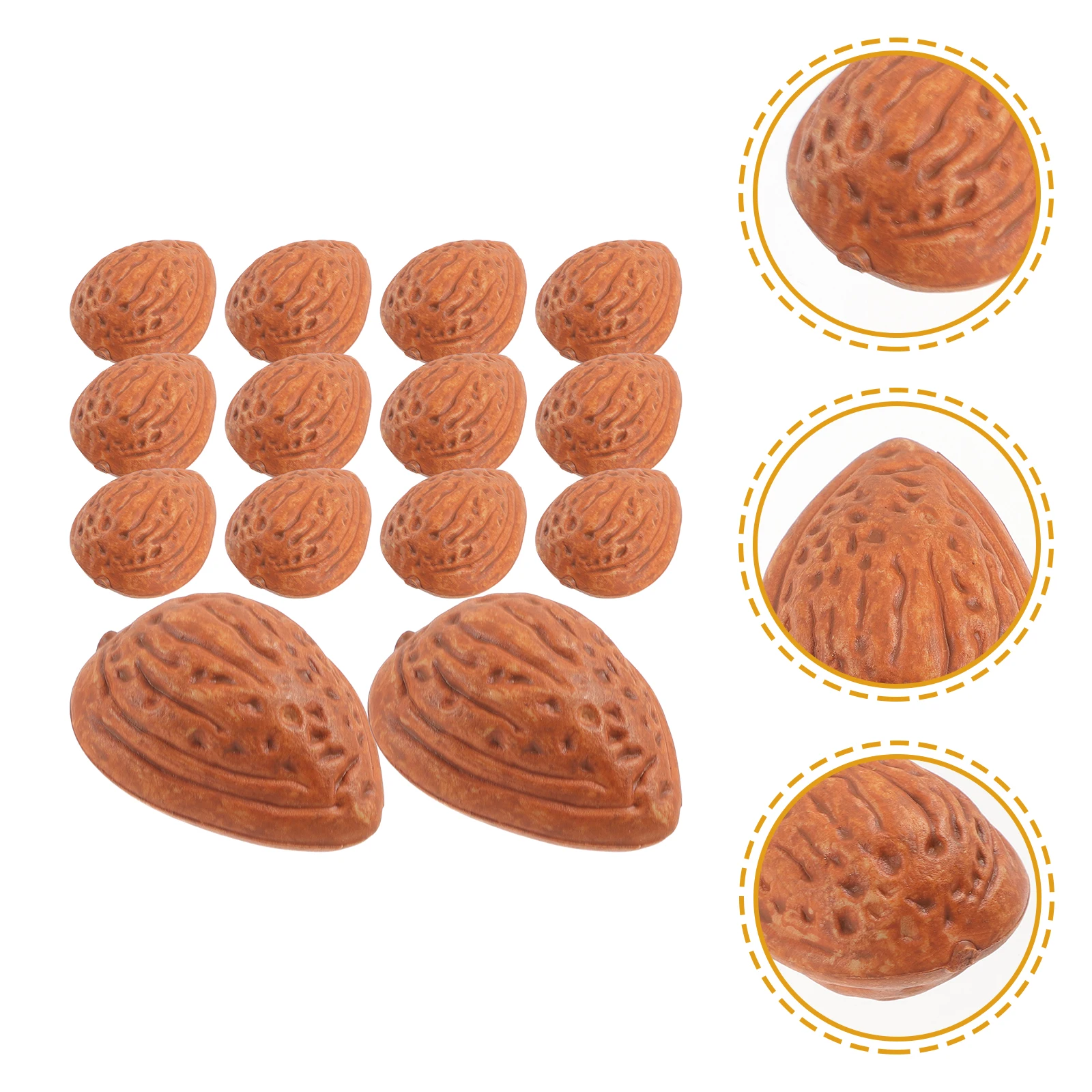 

20pcs Simulated Nuts Decorations Lifelike Almonds Fake Nut Props Artificial Almonds Crafts Home Decor Photoshoot Accessories