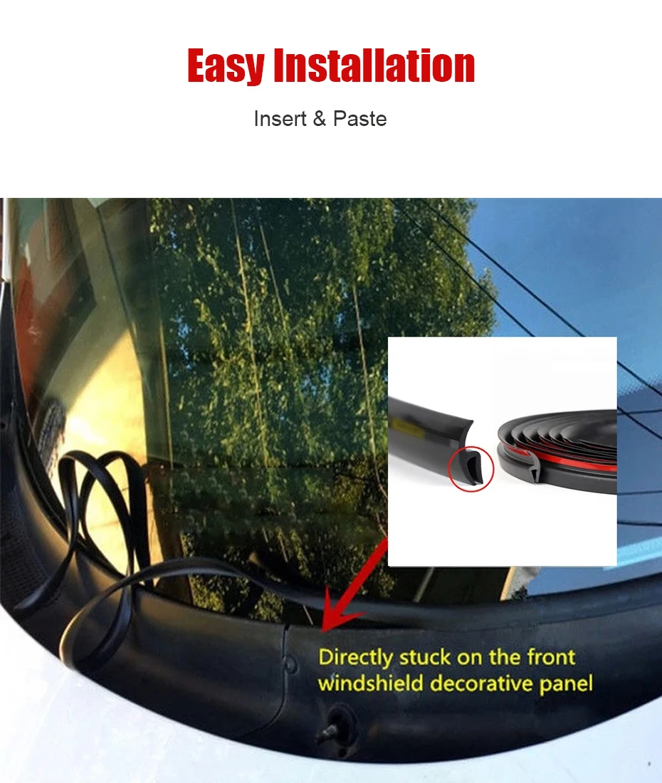 Auto Frontscheibe Panel Form Gummi Dichtung Streifen Für BMW E90 E60 E39 E36 F30 F20 E91 E34 F31 X5 E70 E53 M G30 – Detail 4