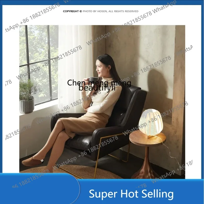 

A85 Легкий Роскошный Городской Железный Диван Первый Слой Коровьей Кожи Современный Минималистский Гостиная Спальня Ретро Кожаный Одиночный Диван