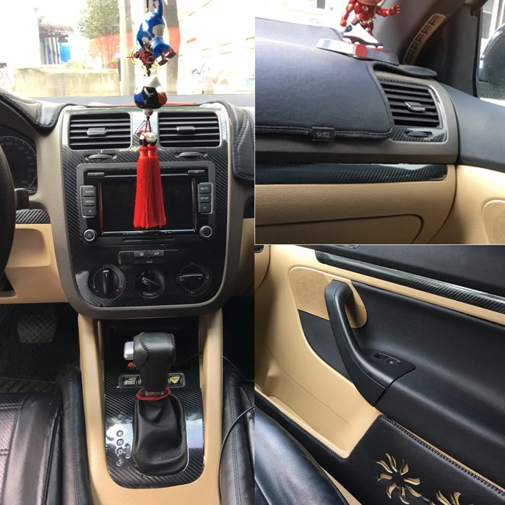 

For Volkswagen Golf5 MK5 2006-2011 Car-Styling 3D/5D Carbon Fiber Car Interior Center Console Color Molding Sticker Decals Parts