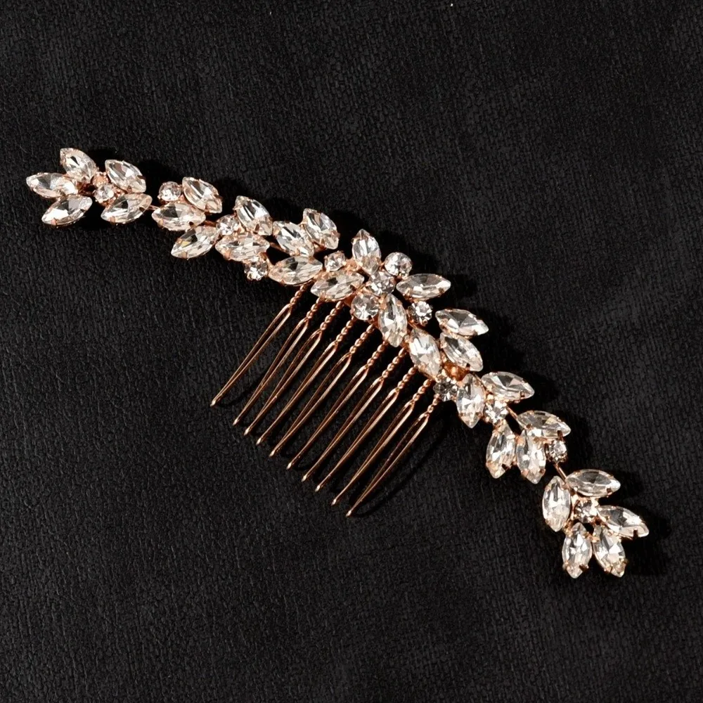 Creative Silver Toothed Insert Comb Geometric Gold Rhinestone Hairpin Hairstyle Tools Tiaras Hair Clip Festival