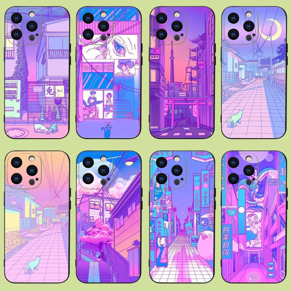 Tokyo Nights Phone Case For iPhone 15,14,13,12,11 Plus,Pro,Max,XR,XS,X,7,8 Plus,SE,Mini Silicone Soft