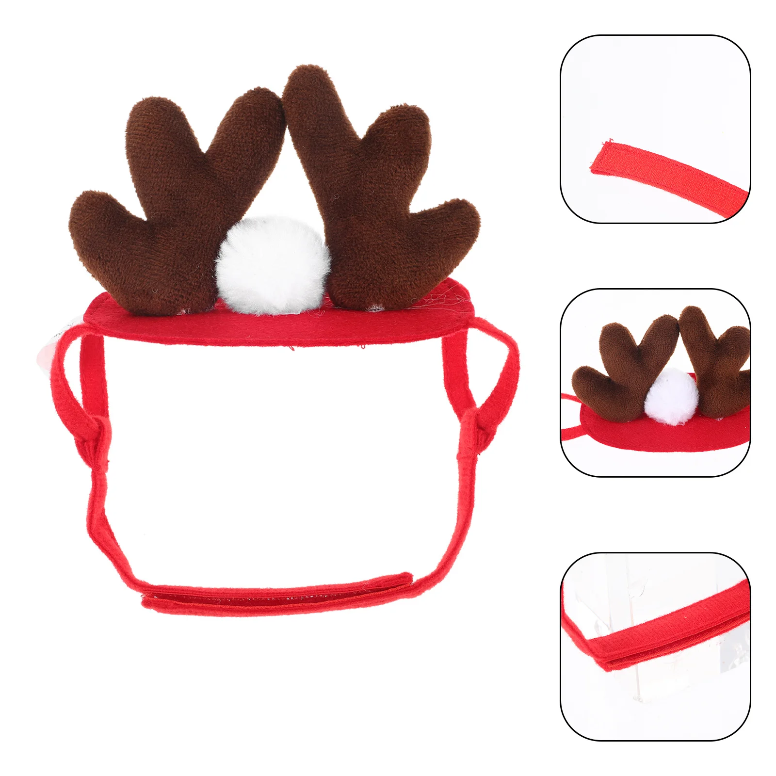 

Pet Christmas Deer Horn Headband Adjustable Party Accessory Creative Pet Costume Prop Lightweight Hair Clasps