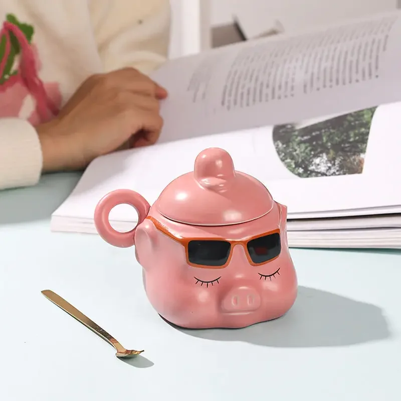 Creative Ceramic Pig Cup Ins High Beauty Mug Stupid Cute Water Cup Birthday Gift Strange Cup Family Breakfast Mug Desktop Decor