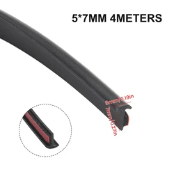 4M T-Shape Rubber Car Door Seal Strip Hood Trunk Edge Weatherstrip Moulding Trim EPDM Rubber With Double-Sided Adhesive Tape