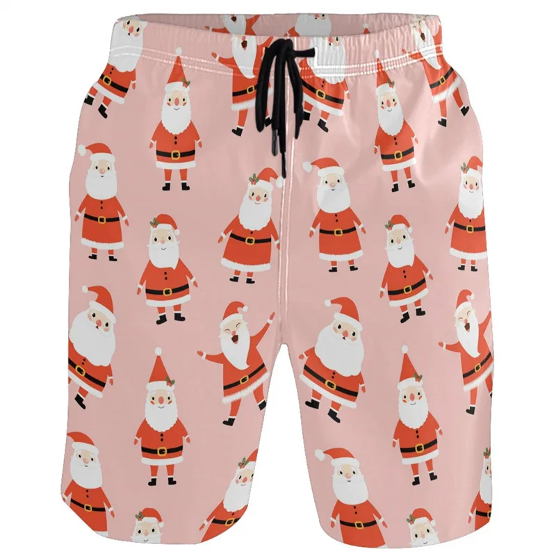 Frohe Weihnachten Santa Claus Grafik Shorts Hosen 3D Lebkuchen Mann gedruckt Hip Hop Y2k Board Shorts Hawaii Badeanzug coole Badehose