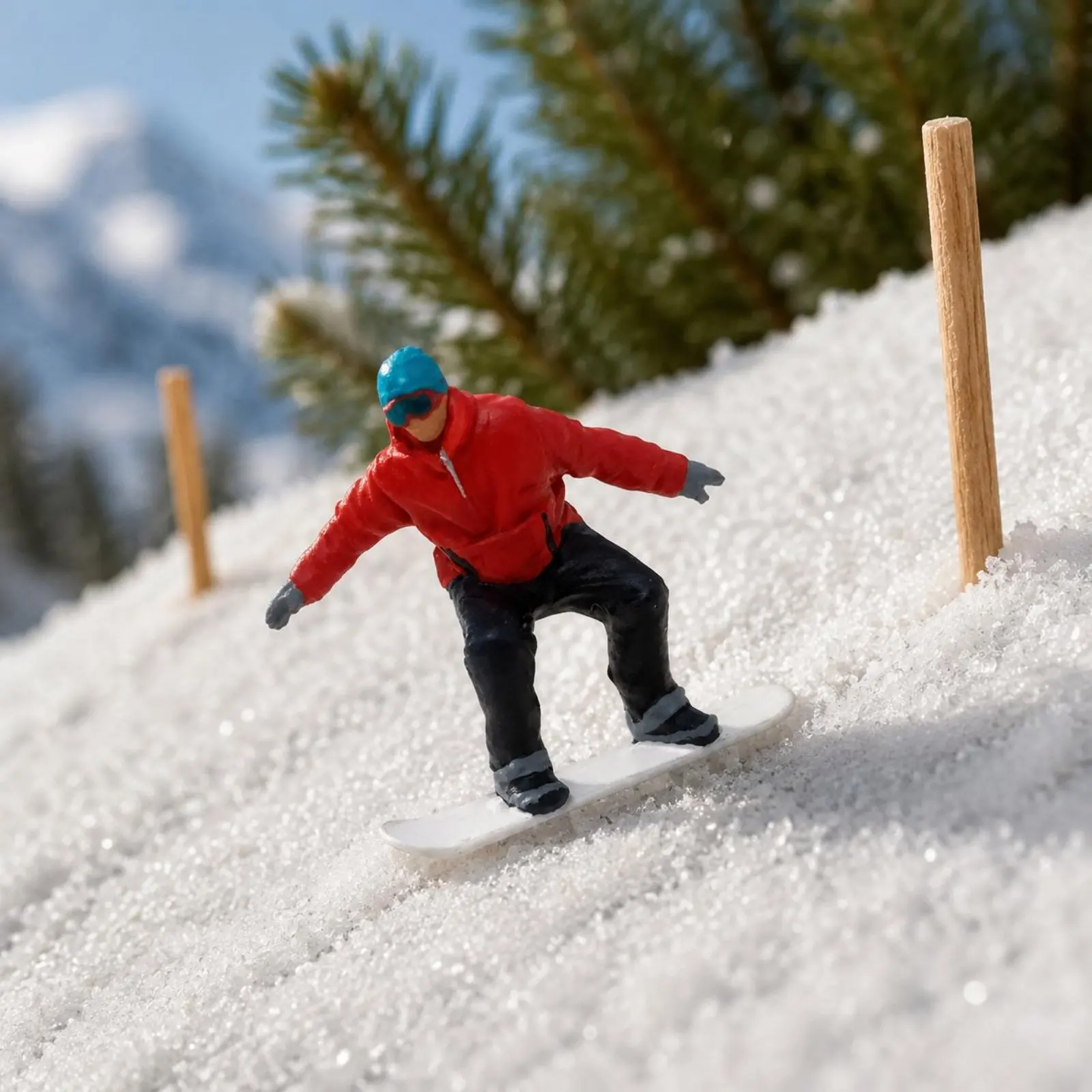 1:64 Ski Figure Photo Props Ski and Snowboard Miniature Miniature Skier Model Desktop Decoration Miniatures Refined Version