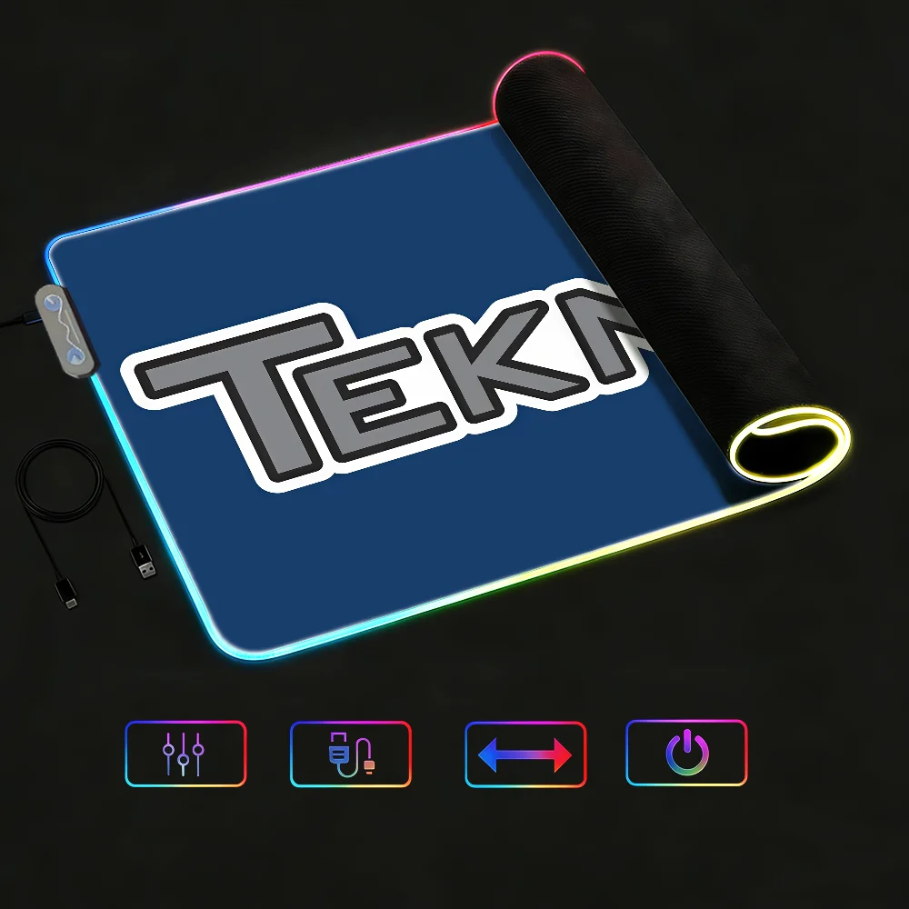 

Коврик для мыши Band T-Tekno Rc, водонепроницаемый, с RGB LED подсветкой, красочная игровая клавиатура, нескользящий чехол, коврик для стола