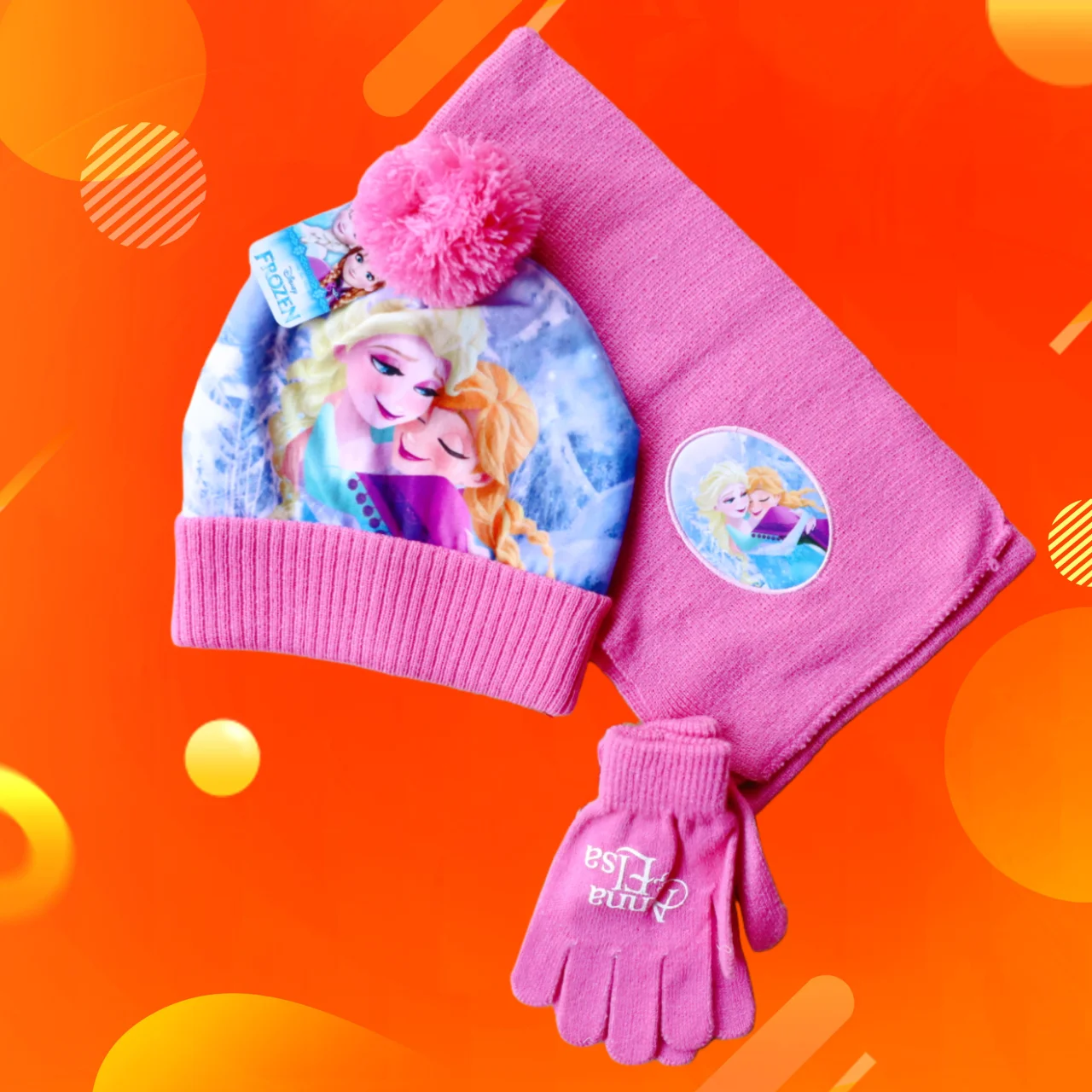 

3 шт./компл., детская шапка для детей от 4 до 8 лет, принцесса Эльза Анна, шапка с героями мультфильмов, шарф, перчатки, шапка, вязаные комплекты, шапка для девочек, согревающие головные уборы для девочек