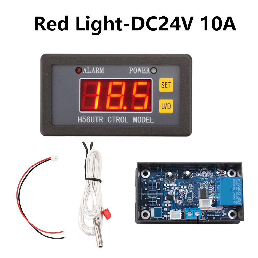 Mini cyfrowy regulator temperatury H56TR AC220V DC12/24V ogrzewanie chłodzenie termostat sterujący stopniem celowania z sondą czujnik NTC