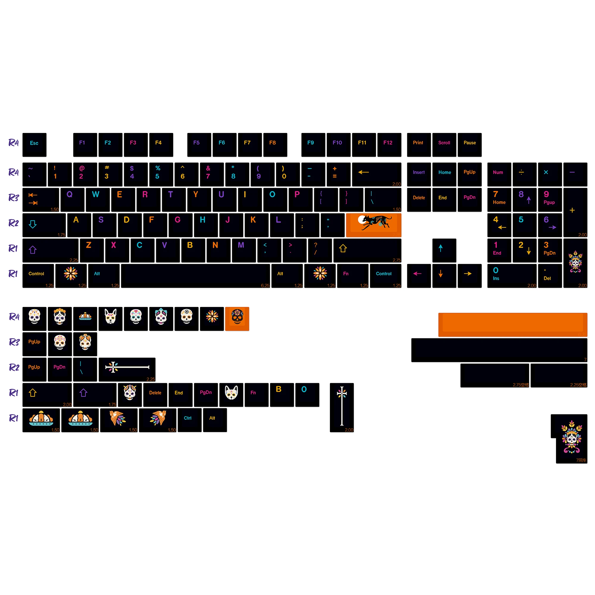 KBDiy Clone GMK Keycaps Retro GMK Mictlan Cherry Profile PBT ISO Keycap für magnetische Schalter 60 Gaming Mechanical Keyboard KIT – Detail 2