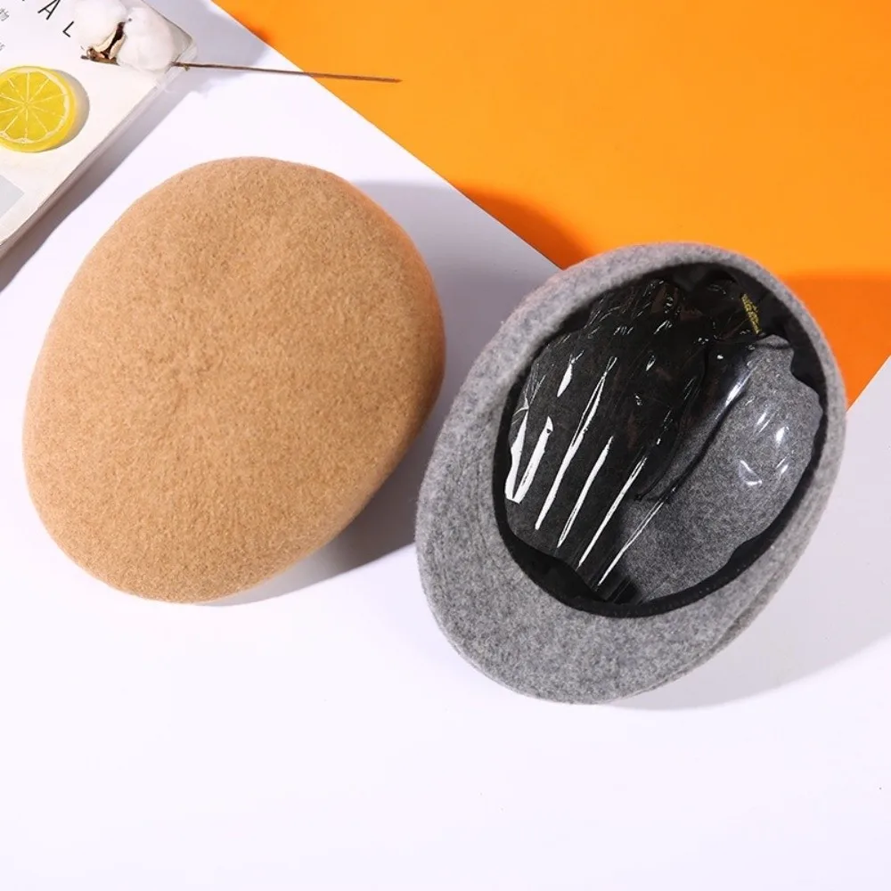 Retro Keep Warm Forward Cap Windproof Wool Flannel Painter Hat Breathable Beret Cap Women