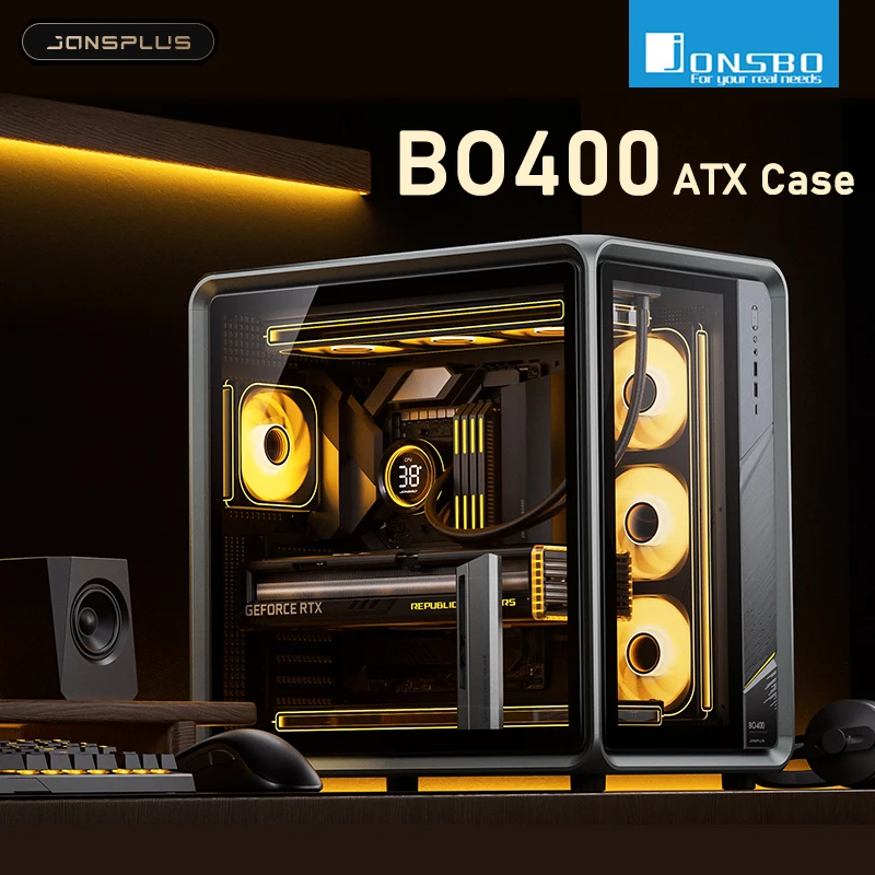 Jonsbo BO400 ATX Case Aluminum Seaview Room Chassis 10 Fan Slots Computer Game Main Case MINI-ITX/M-ATX Backboard Perspective PC