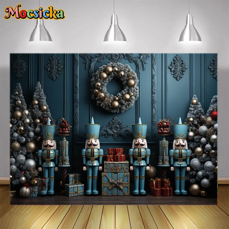 Vintage Christmas Indoor Photography Backgrounds Christmas Tree Gifts Party Kids Family Decor Photo Backdrops Studio Photobooth