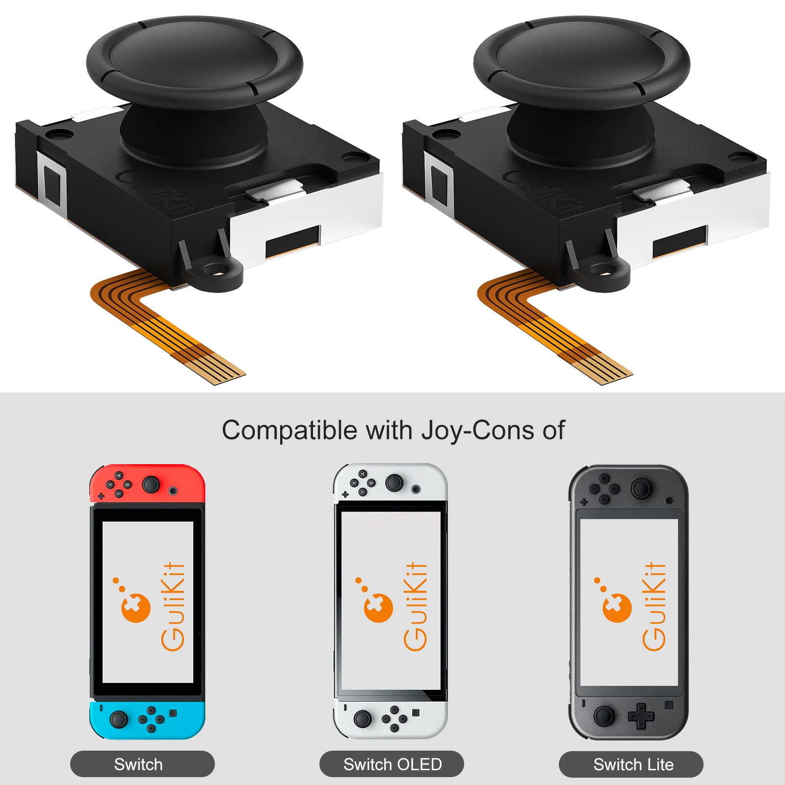 GuliKit Hall Sensing Joystick for JoyCon Replacement No Drifting Electromagnetic Stick for Nintendo Swicth / Switch OLED Repair