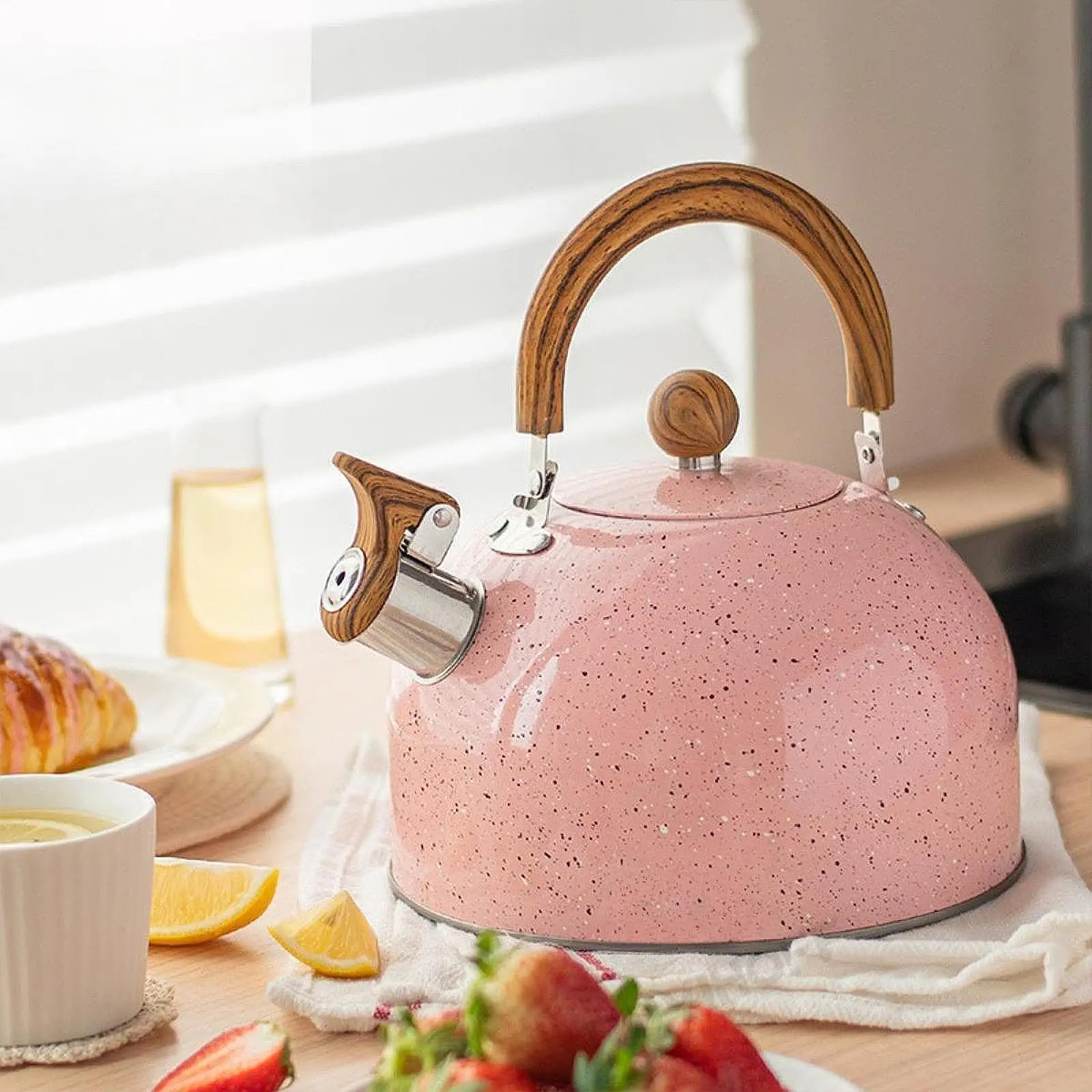 Stainless Steel Whistling Kettle 3L Anti Scald Handle Multipurpose Loud Alarm Hot Water Tea Kettle for Induction Gas Camping