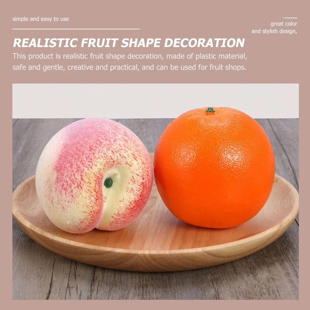 

4 Pcs Tray Simulated Orange Props Fruit Decorations Plastic Realistic Fake Food Fruits