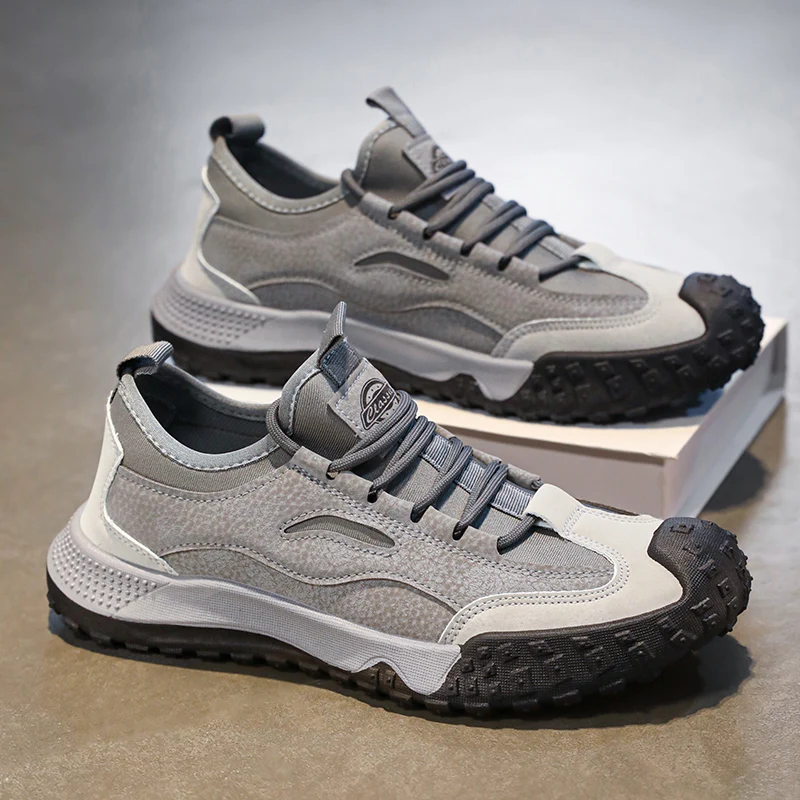 

Уличные мужские повседневные прогулочные кроссовки, модная нескользящая походная обувь, легкая рабочая обувь, замшевая спортивная обувь, дышащая обувь