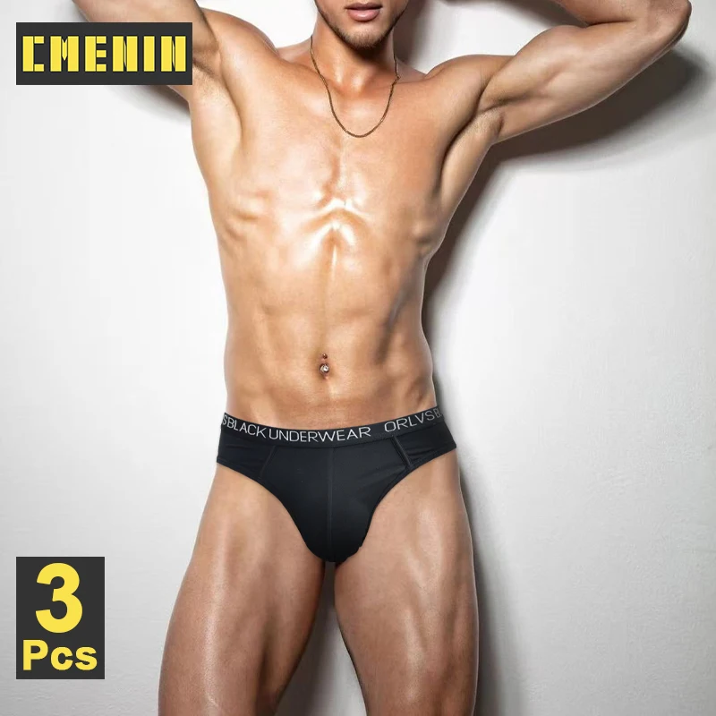 

3 шт., сексуальные мужские трусы из модала с низкой талией, мужское нижнее белье, бикини для геев, дышащие мужские трусы с промежностью, мужские трусы