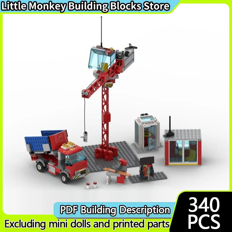 

City Street View Model MOC Building Bricks Construction Site Scene Modular Technology Children Holiday Gifts Assemble Toys Suit