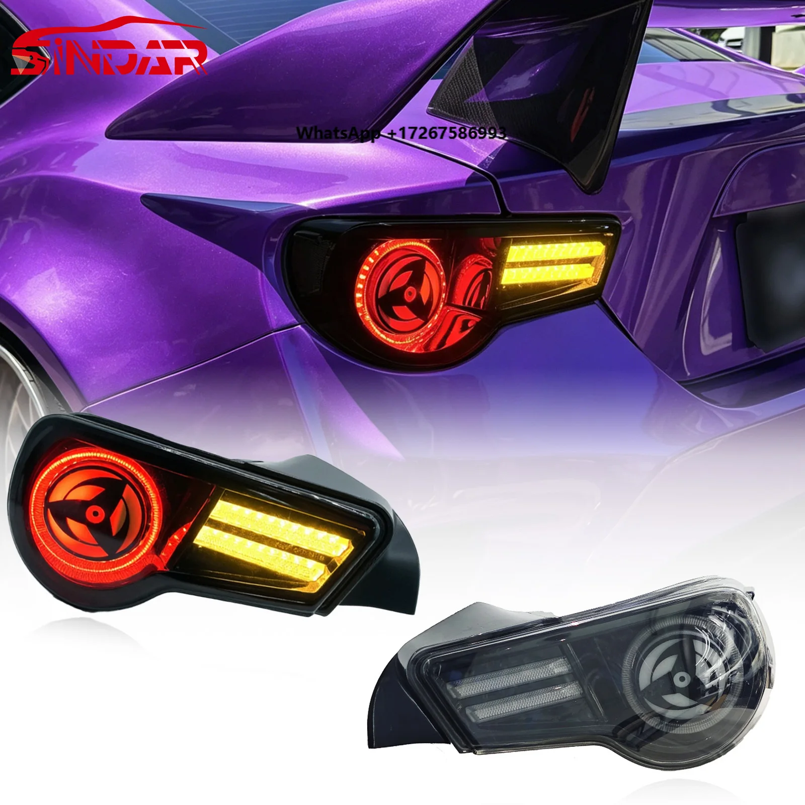 

SINDAR Auto Custom LED Taillights for GT86 86 Zn6 and for BRZ Zc6 and Scion FR-S 12-21 2012-2021 LED Tail Light