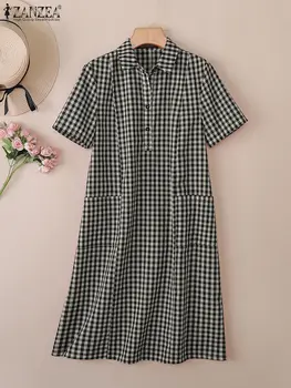 10 best sales sukienka w kratkę gingham damska - №7