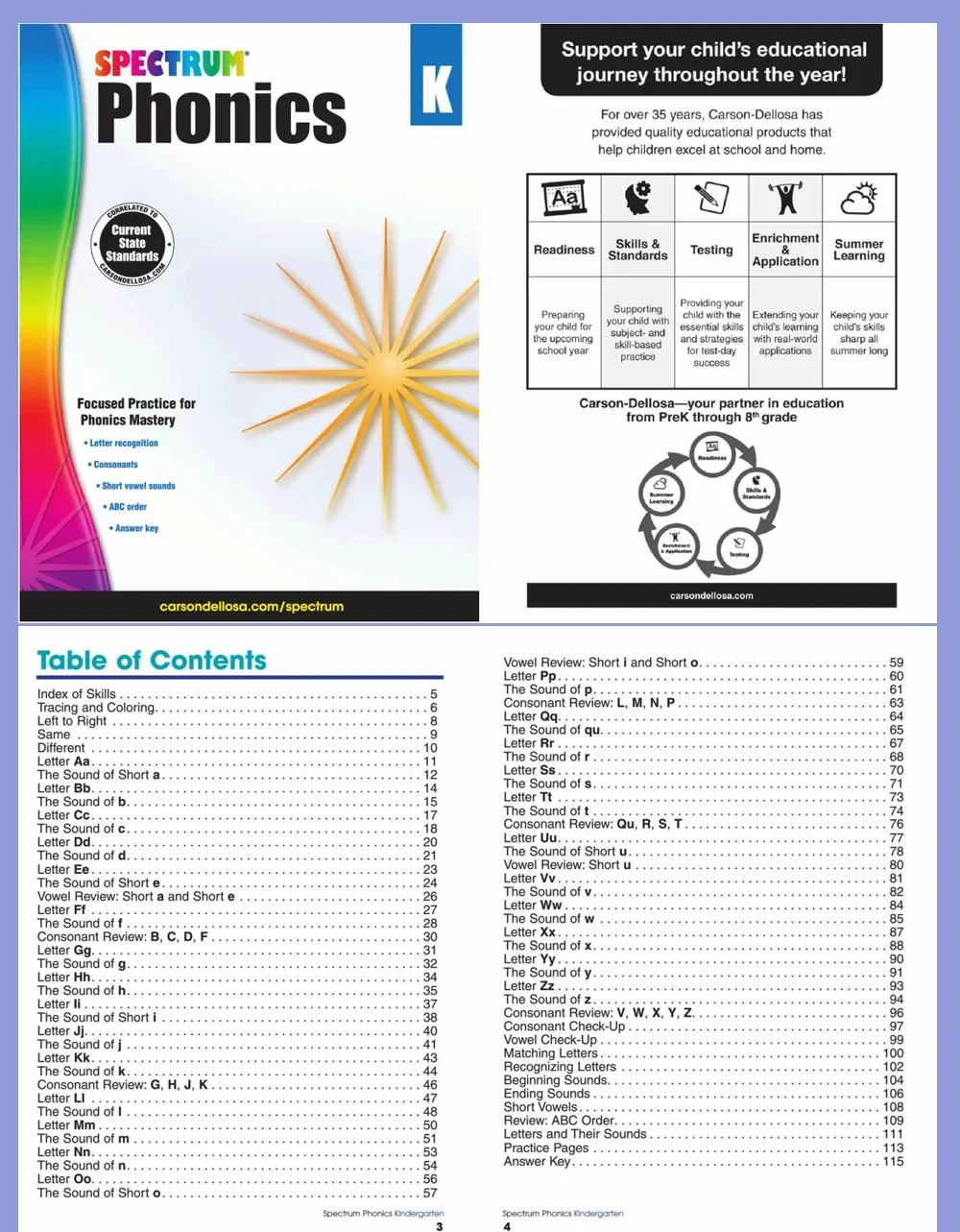 7books Spectrum Word Study & Phonics Long & Short Vowel letter Learning English Workbook Practice educational toys for Child Kid