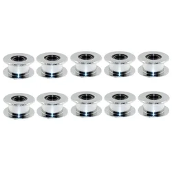 GT2 20 Toothless Bore 5Mm Aluminum Timing Belt Idler Pulley For 3D Printer 6Mm Width Timing Belt (Pack Of 10Pcs)
