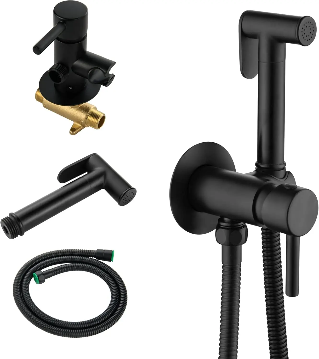 

Stainless Steel Wall Mounted Bidet Sprayer Set with Hot/Cold Water and Adjustable Pressure