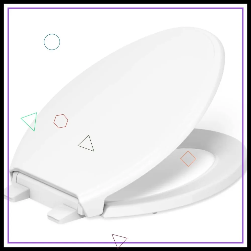 

Мягкое удлиненное сиденье для унитаза с функцией плавного закрывания, бесшумное и прочное, белое, простое в установке