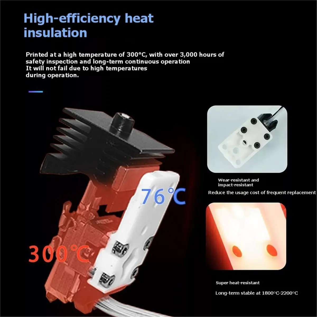 For P2S Hotend Upgraded Mounting Heating Assembly High Temperature Resistance Accessories