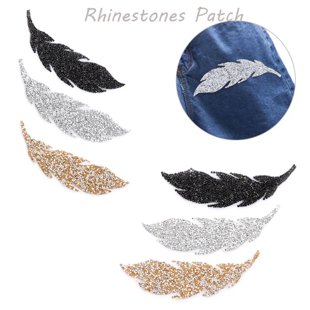 

Стразы патчи в форме пера, «сделай сам», термоперенос утюга, горячая фиксация, аксессуары для одежды, листья