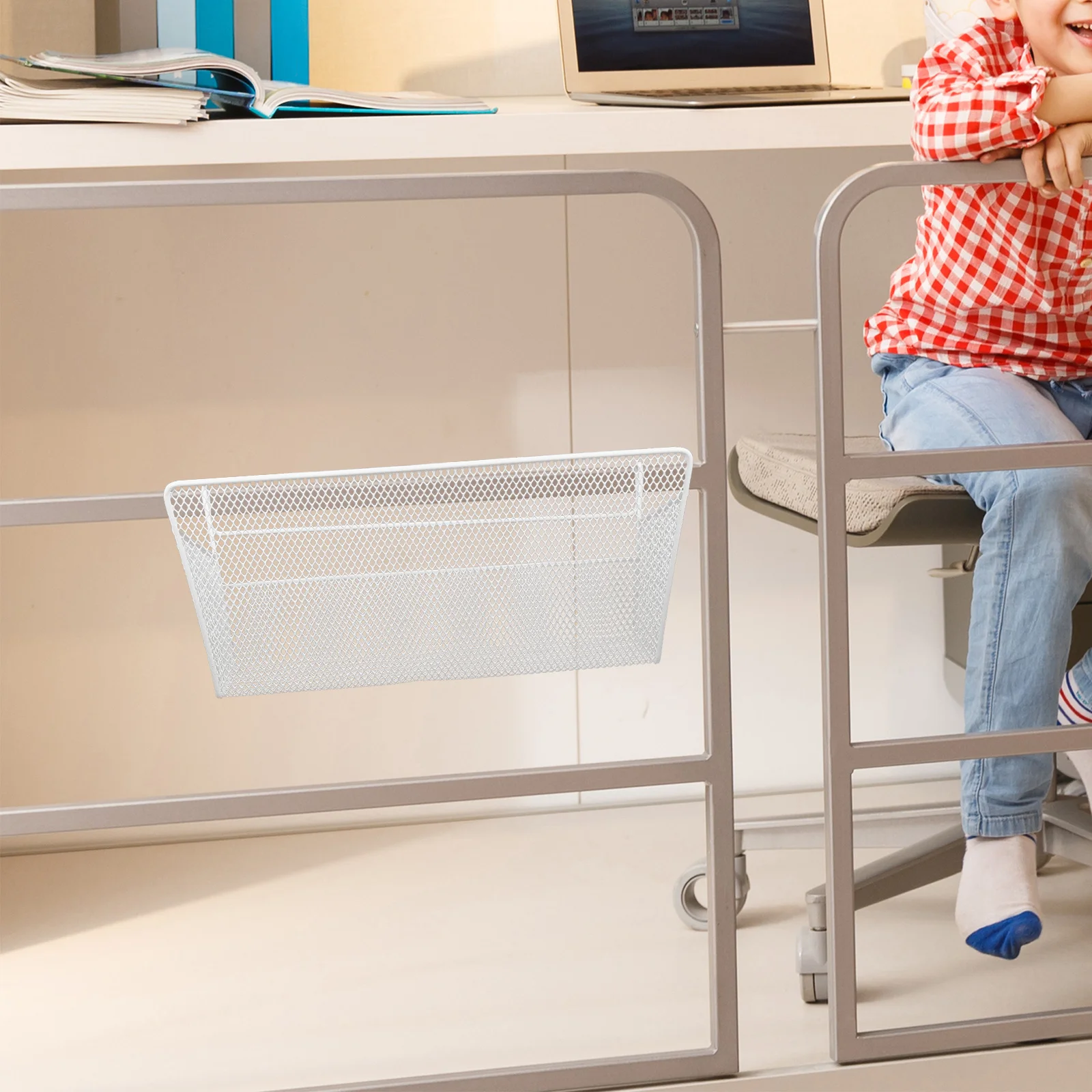 

Bedside Hanging Storage Basket Dormitory Use Metal Organizer Bunk Bed Sundries Holder Bedroom Essentials Phone Book Nodrill