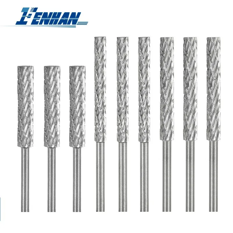 

3mm Shank Rotary Burr Drill Bit 3/4/5/6mm Double Cut HSS Rotary File For Engraving Cutter Grinding Tools Woodworking Tool