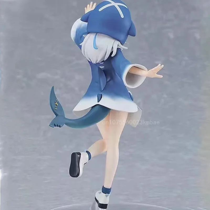 Gawr Gura Figuur Hololive Anime Figuur Haai Stijl Kawaii Schattig Model 15Cm Pvc Standbeeld Collectie Desktop Blauw Ornament Gk Geschenken