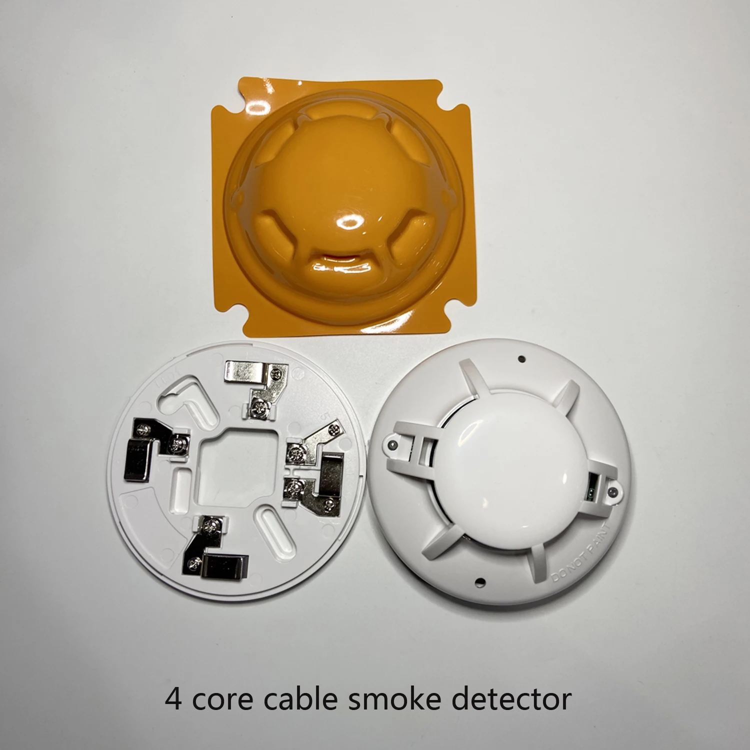 4 Core Cable Indoor Ceiling Smoke Detector 9-24Vdc Fire Alarm Sensor NC/NO Relay Output Signal