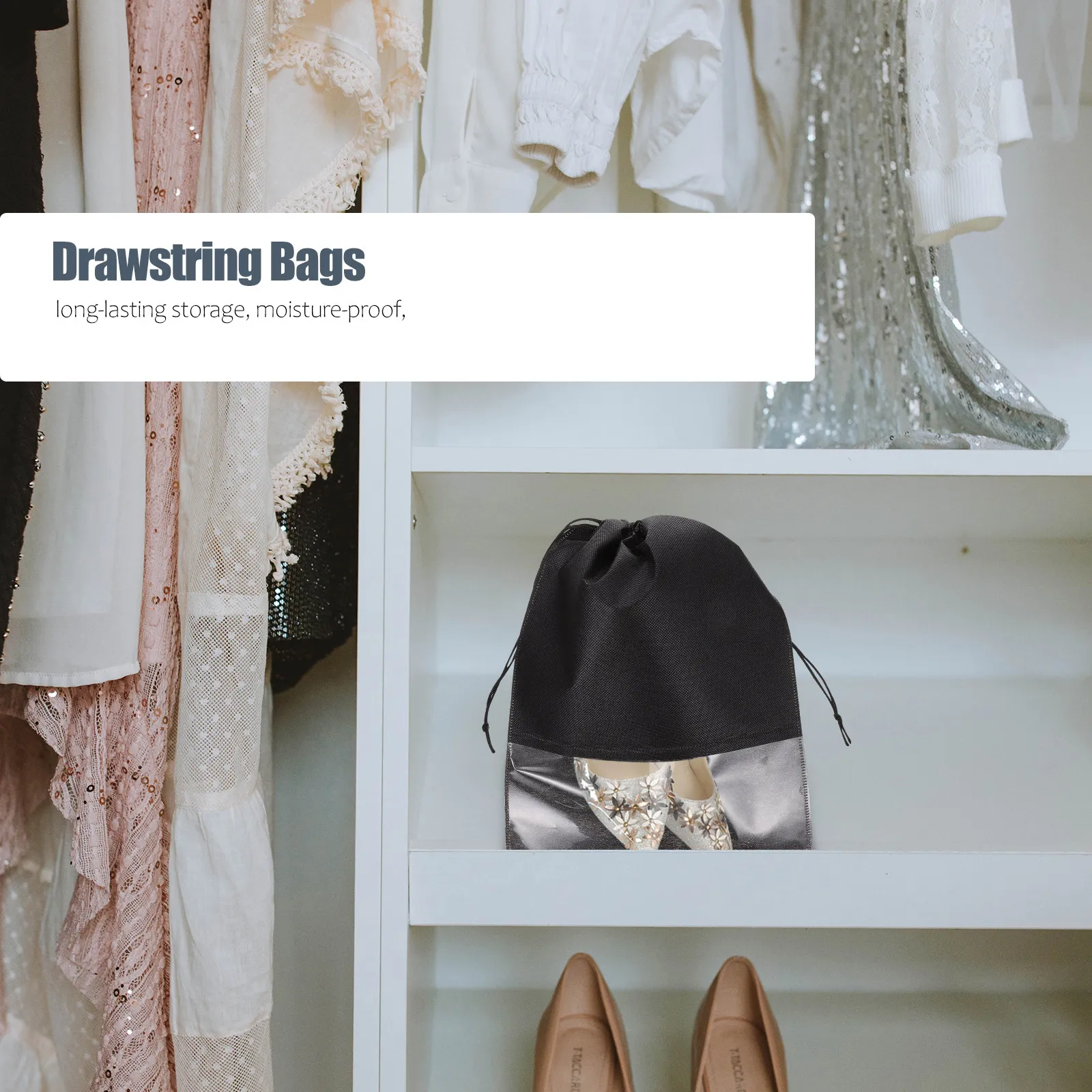 

10Pcs Dust-Proof Drawstring Shoe Bags Travel Storage Organizer Bags for Shoes Clothes Toiletries Travel Packing Pouch