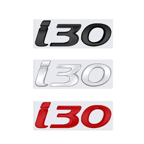 현대 I30 로고 엠블럼 광택 블랙 크롬 실버 레드 금속 배지 데칼 자동차 스티커 액세서리에 대한 3D