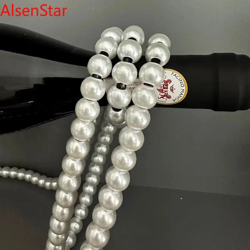 

Creative Pearl Necklace Wine Rack Luxury Magic Metal Resin Hanging Suspension Wine Bottle Holder Rack Home Desktop Decoration