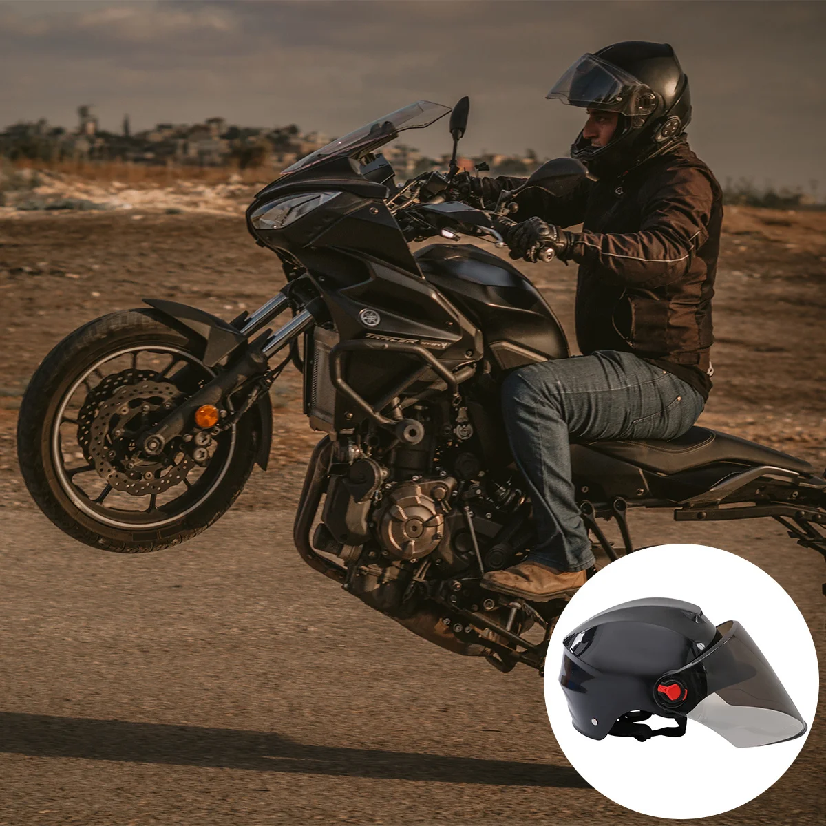 

1Pcs Electric Bike Lightweight Breathable Durable Composite Motorcycle Adjustable Buckle Protective Riding Hat