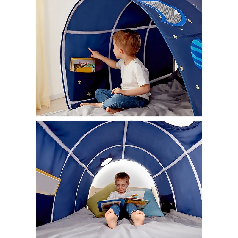 Tenda giocattolo per casetta per bambini tenda pieghevole per piccola casa tenda da gioco portatile decorazione per letto Tunnel strisciante piscina giocattolo per bambini