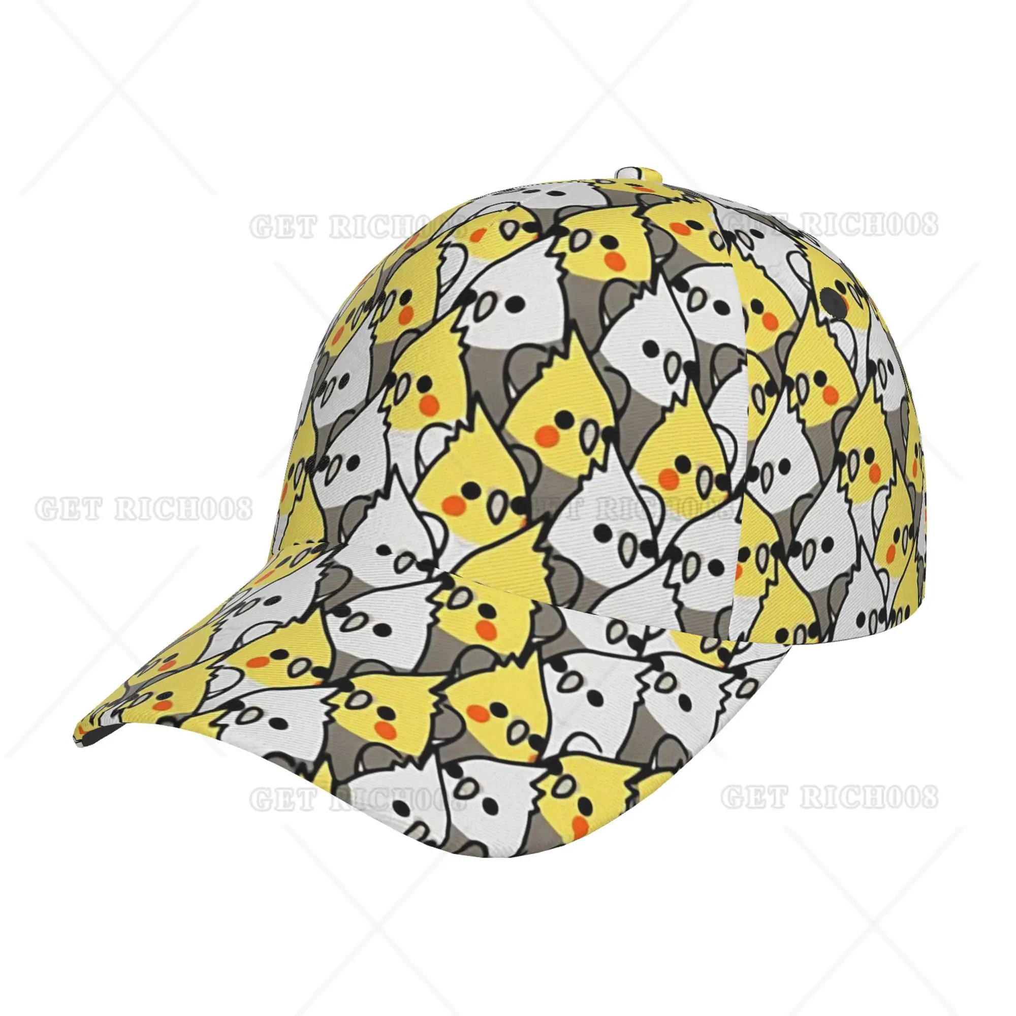 

Funny Cockatoo Cockatiel Baseball Cap Print Adjustable Sun Visor for Unisex Sports One Size Hats for Teens Snapback Cap